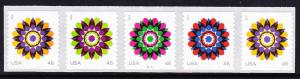 US 4725a Kaleidoscope Flowers Plate # MNH 