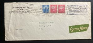 1942 Buenaventura Colombia Diplomatic Airmail Cover To Washington DC USA