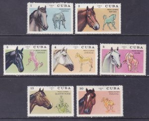 Cuba 1707-13 MNH 1972 Thoroughbred Horses Full 7 Stamp Set VF