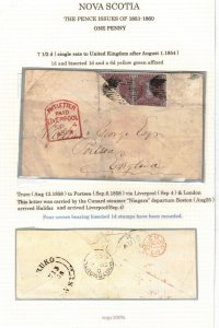 Nova Scotia #1a Used Bisect In Pair On Very Rare Cover To Port Sea England