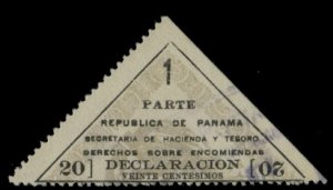 Panama, Officials, 1944 Triangles, 20c with numeral inverted at right, used