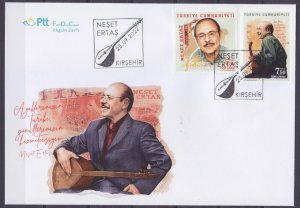 2022 Turkey 4718-4719 FDC Music.Singer-performer Neshet Ertas