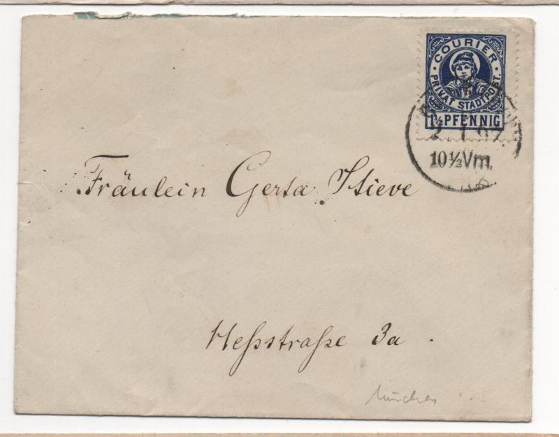 GERMANY Private Post Stamp on Cover 1897