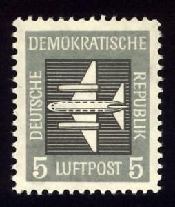 DDR Sc#  C1  5pf Stylized Plane MNH