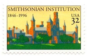 1996 Smithsonian Institution Single 32c Postage Stamp, Sc# 3059, MNH, OG