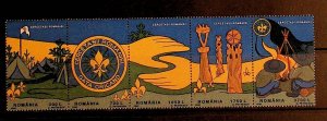 ROMANIA Sc 4184a NH STRIP OF 1997 - SCOUTS