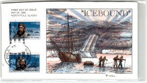 US 1986 Greely & Kane, Arctic Scott #2220-21, Collins #G1102 Hand-Painted FDC