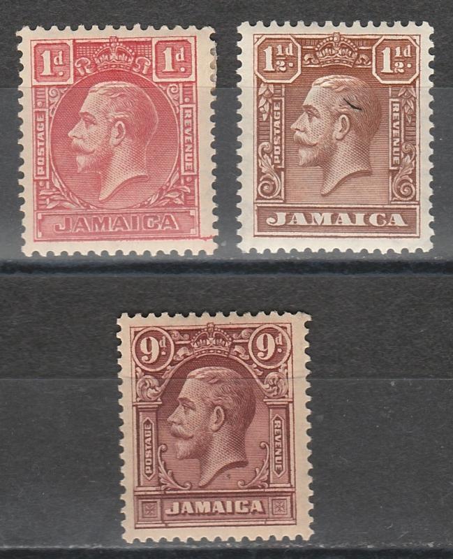 JAMAICA 1929 KGV SET 1D DIE II