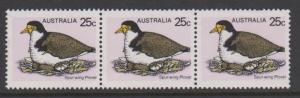 Australia 1979 Birds Hooded Dotterel Sc#716 MNH Strip of 3