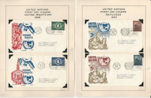 United Nations Stamp Collection, #12-44 First Day Covers on 24 Pages, JFZ