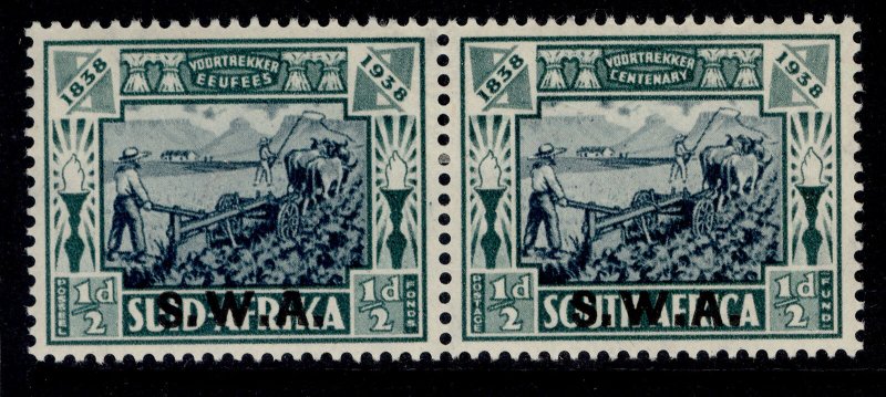 SOUTH WEST AFRICA GVI SG105, ½d + ½d blue-green, M MINT. Cat £12.