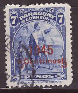 Paraguay Scott 429 Used surcharged stamp