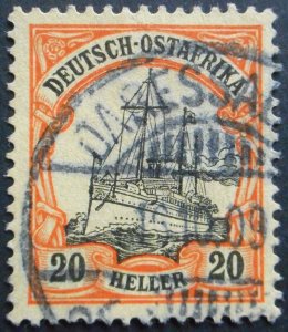 German East Africa 1905 Twenty Heller with DAR ES SALAM postmark