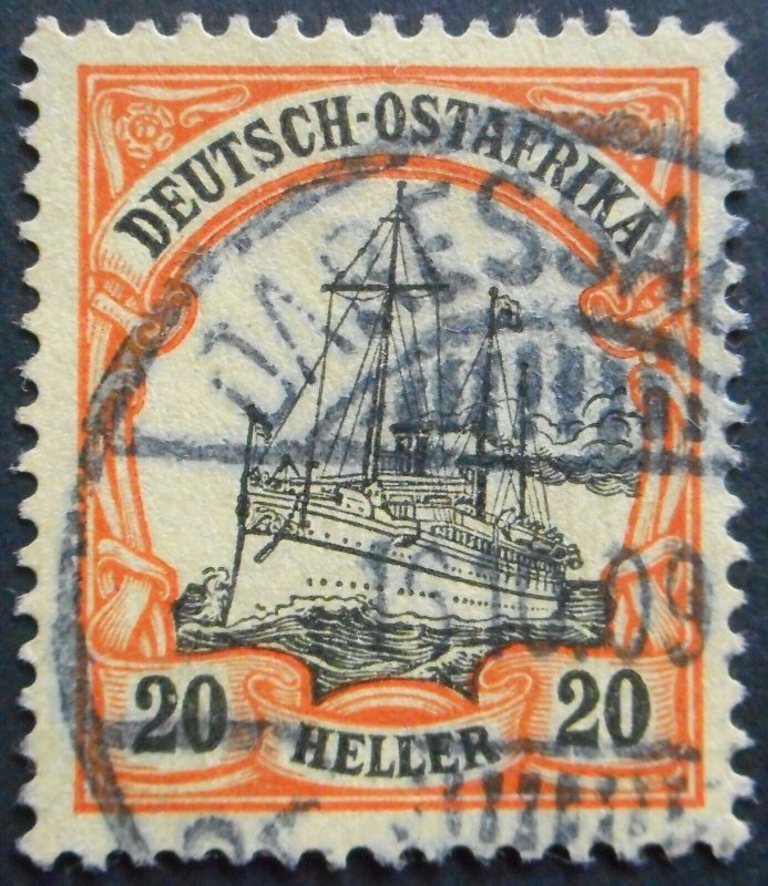 German East Africa 1905 Twenty Heller with DAR ES SALAM postmark