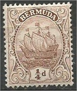 BERMUDA, 1912, MH 1/4p, Caravel, Scott 40a