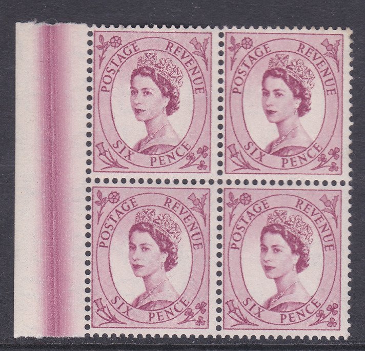 Sg 523 6d Wilding Tudor variety - Dr Blade Flaw in margin UNMOUNTED MINT/MNH