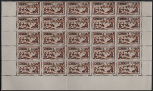 St Pierre et Miquelon 1942 MNH Sc 250 30c on 10c Dogsled team FRANCE LIBRE F....