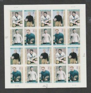 U.S. Scott #3808-3811 Football Stamps - Mint NH Sheet - LL Plate