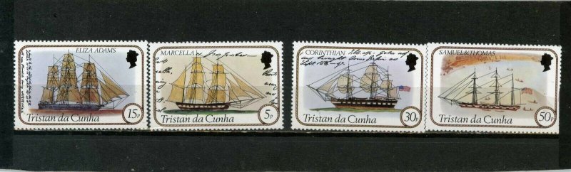 TRISTAN DA CUNHA 1982 SAILING SHIPS SET OF 4 STAMPS MNH