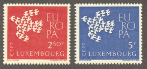 Luxembourg Scott 382-83 MNHOG - 1961 EUROPA Issue