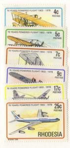 Rhodesia #408-13 MNH complete planes