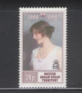 British Indian Ocean Territory 1990 Queen Mother Birthday 24p Scott # 106 MNH