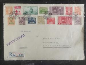 1937 Kobe japan Cover Front to Germany Multi Franked