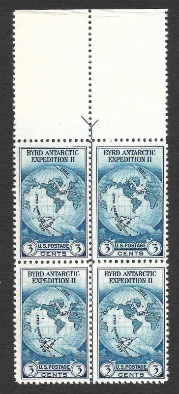 Doyle's_Stamps: MNH 1935 Bryd UMGuideline Arrow Vertical Line Block, Scott 753**