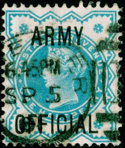 SG O42, ½d blue-green, FINE USED, CDS. Cat £12.