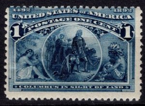 1893 US Scott #- 230 1 Cent Columbian Columbus In Sight of Land Single MNH