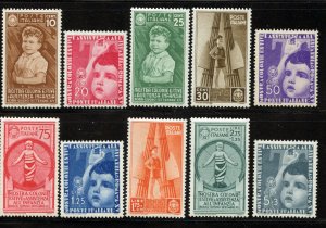 Italy  # 367-76, Mint Hinge.