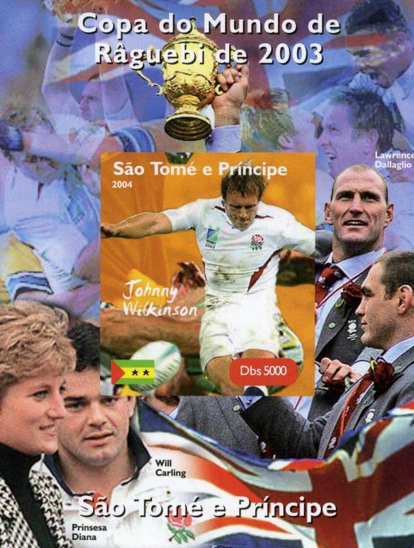Sao Tome & Principe 2004 Rugby J.Wilkinson Deluxe s/s mnh.vf