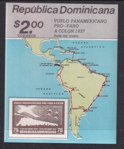 Dominican Republic 1019 Map Souvenir Sheet MNH VF