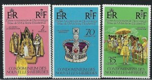 French New Hebrides 233-35 MNH 1977 QEII Silver Jubilee (an5996)