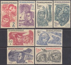CZECHOSLOVAKIA Sc # 1233-40 CPL MNH SET of 8 - US and RUSSIAN ASTRONAUTS