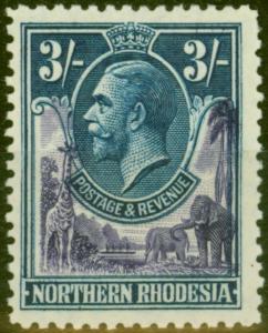 Northern Rhodesia 1925 3s Violet & Blue SG13 Fine Mtd Mint