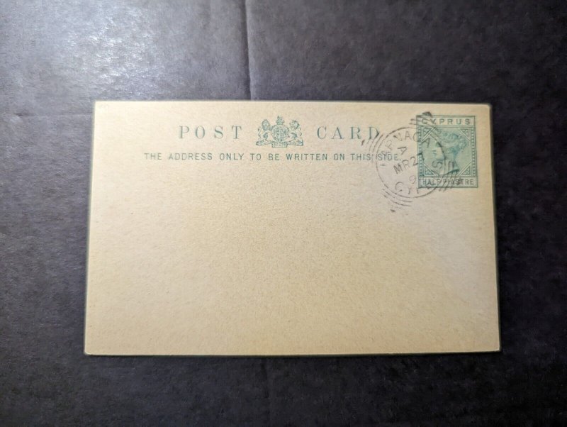 1896 British Cyprus Souvenir Postcard Cover Larnaca