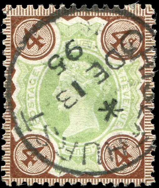 Great Britain - Scott #116 - 1887 QV 4d Brown & Green - Used