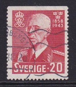 Sweden #341  used 1943 Gustav V  perf. 12 1/2 top imperf. 20o