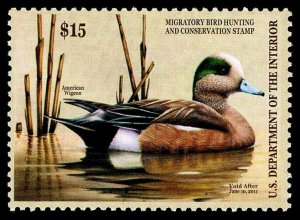 RW77 MINT  SINGLES FEDERAL DUCK STAMP OF 2010 - OGNH - XF (ESP STOCK)