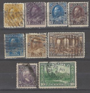 COLLECTION LOT # 4901 CANADA 9 STAMPS 1912+ CV+$22