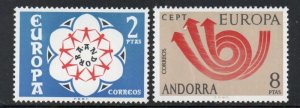 Andorra (Sp) Sc 75-76 1973 Europa stamp set mint NH