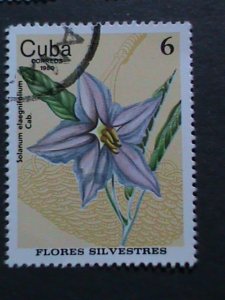 ​CUBA-VERY OLD CUBA-FLOWERS STAMPS USED-VF WE SHIP TO WORLD WIDE.WE COMBINED