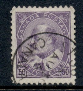 Canada 1903-08 KEVII Portrait 50c (TR C perf bent)FU