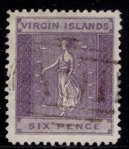 BRITISH VIRGIN ISLANDS QV SG38, 6d dull violet, FINE USED. Cat £55.