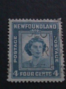 ​NEWFOUNDLAND 1947-SC#269  75 YEARS OLD-PRINCESS ELIZABETH-USED STAMP VF