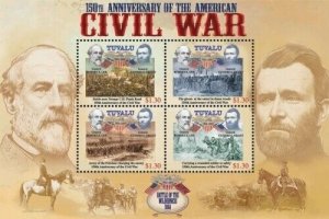 Tuvalu - 2011 American Civil War 150th Anniversary Stamp Sheet of 4  - MNH #1
