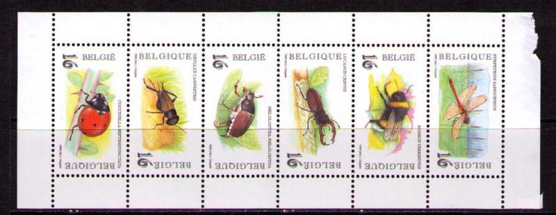 BELGIUM Sc# 1609a MNH F Bklt Pane Ladybug Cricket Bee Beetle