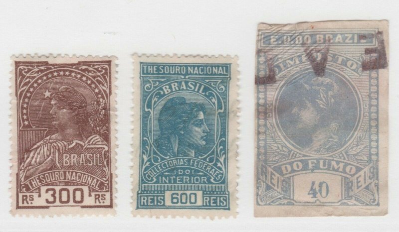 Brazil Cinderella revenue fiscal Stamps 6-21-21- as seen corner crease on Match