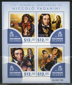 SOLOMON ISLANDS 2015 175th MEMORIAL ANNIVERSARY OF NICCOLO PAGANINI SHT  MINT NH